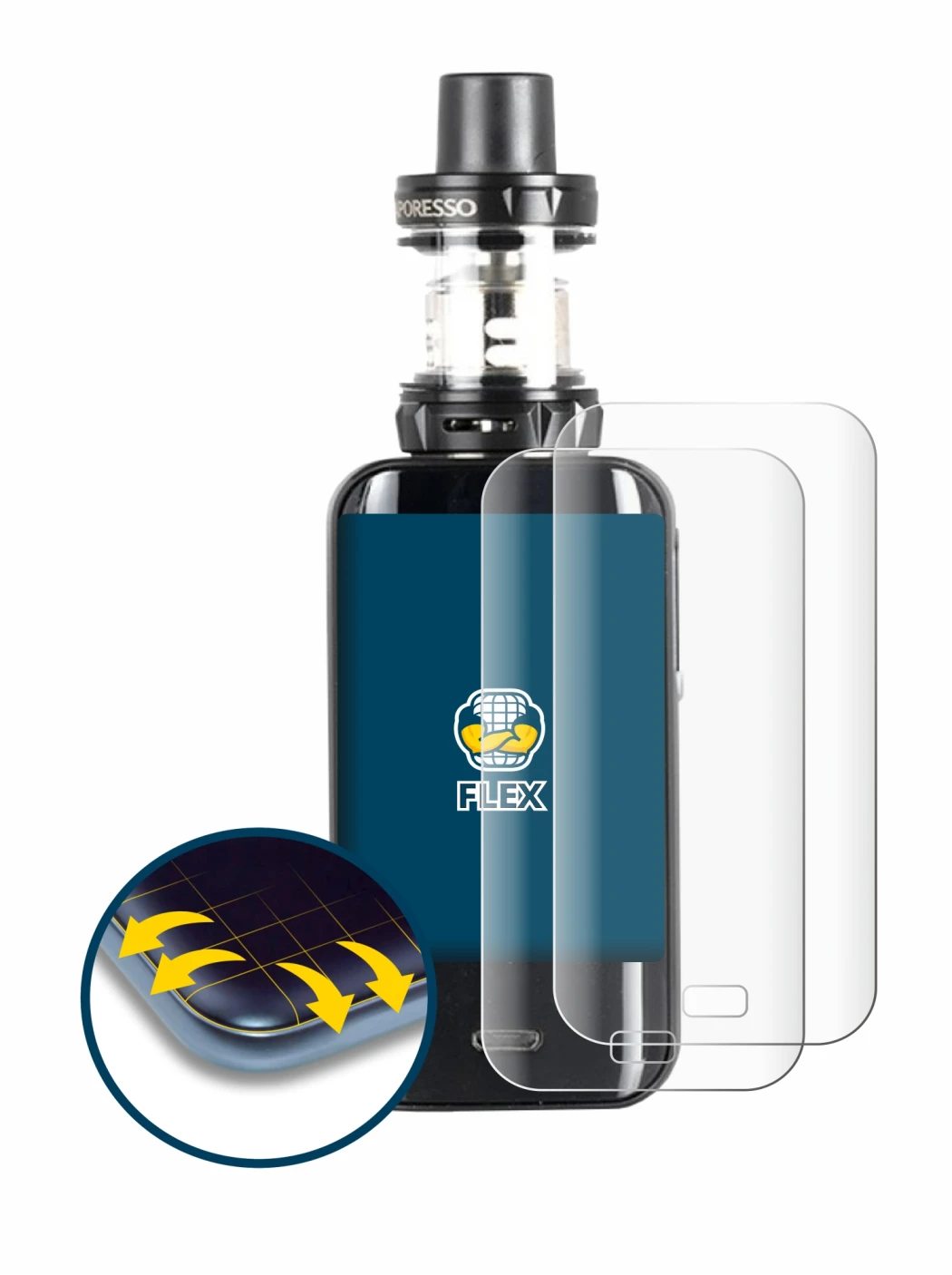 Imagen del dispositivo Vaporesso Luxe con una amplia variedad de protectores de pantalla.