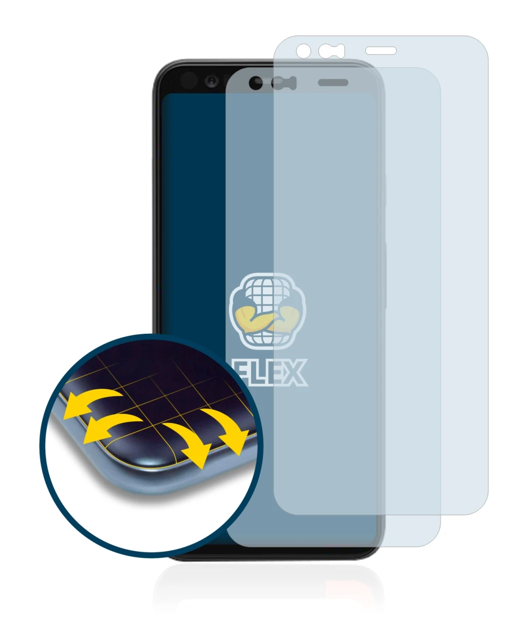 Imagen del dispositivo Google Pixel 4 con una amplia variedad de protectores de pantalla.