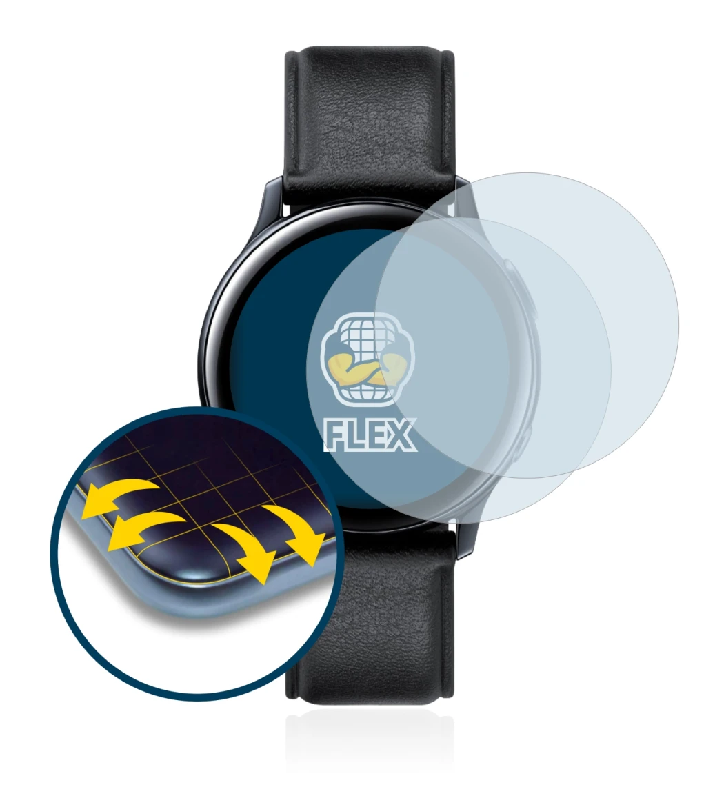 Imagen del dispositivo Samsung Galaxy Watch Active 2 (40mm) con una amplia variedad de protectores de pantalla.