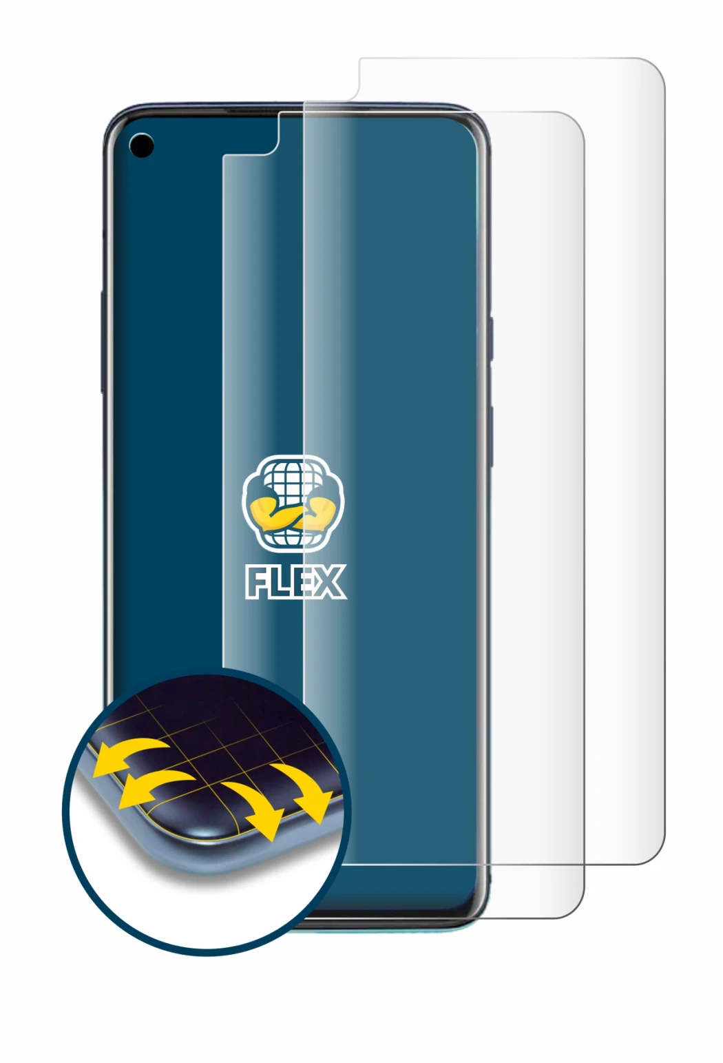 Imagen del dispositivo OnePlus 8 Pro con una amplia variedad de protectores de pantalla.