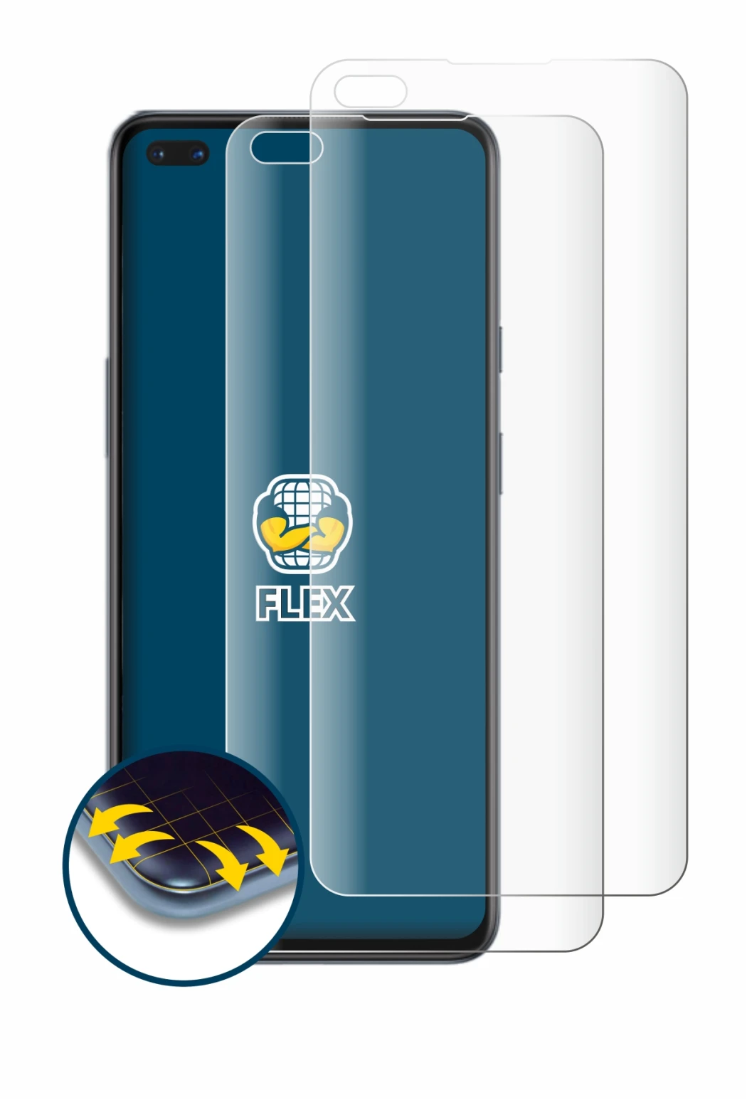 Imagen del dispositivo OnePlus Nord con una amplia variedad de protectores de pantalla.