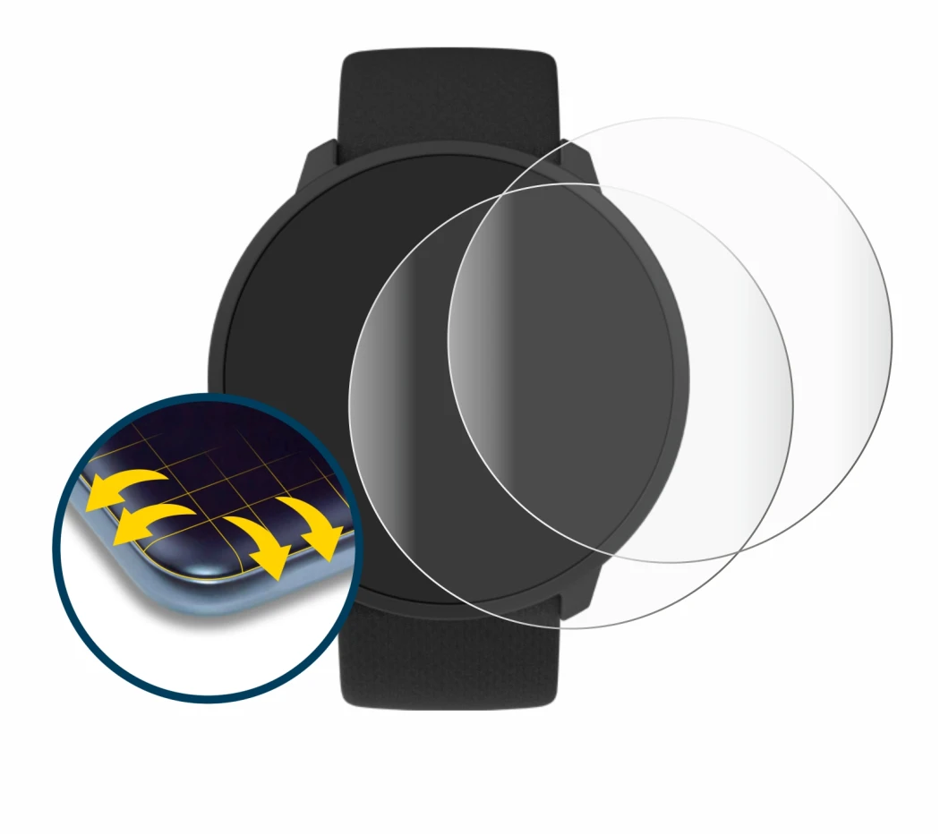 Imagen del dispositivo Polar Unite con una amplia variedad de protectores de pantalla.