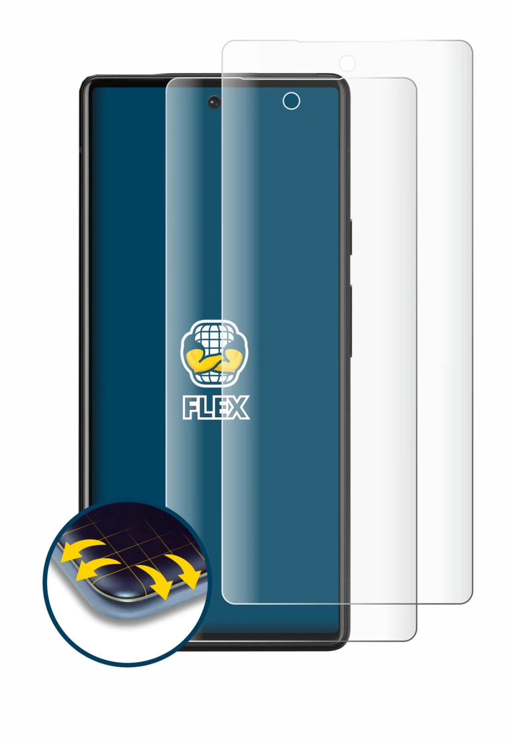 Imagen del dispositivo Google Pixel 6 con una amplia variedad de protectores de pantalla.