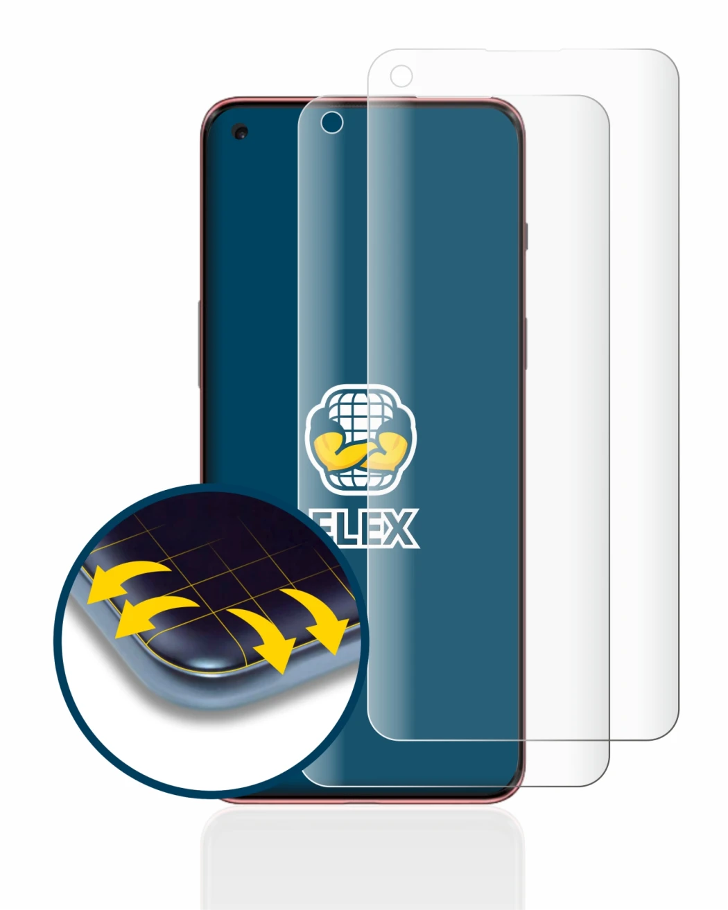 Imagen del dispositivo OnePlus Nord 2 5G con una amplia variedad de protectores de pantalla.