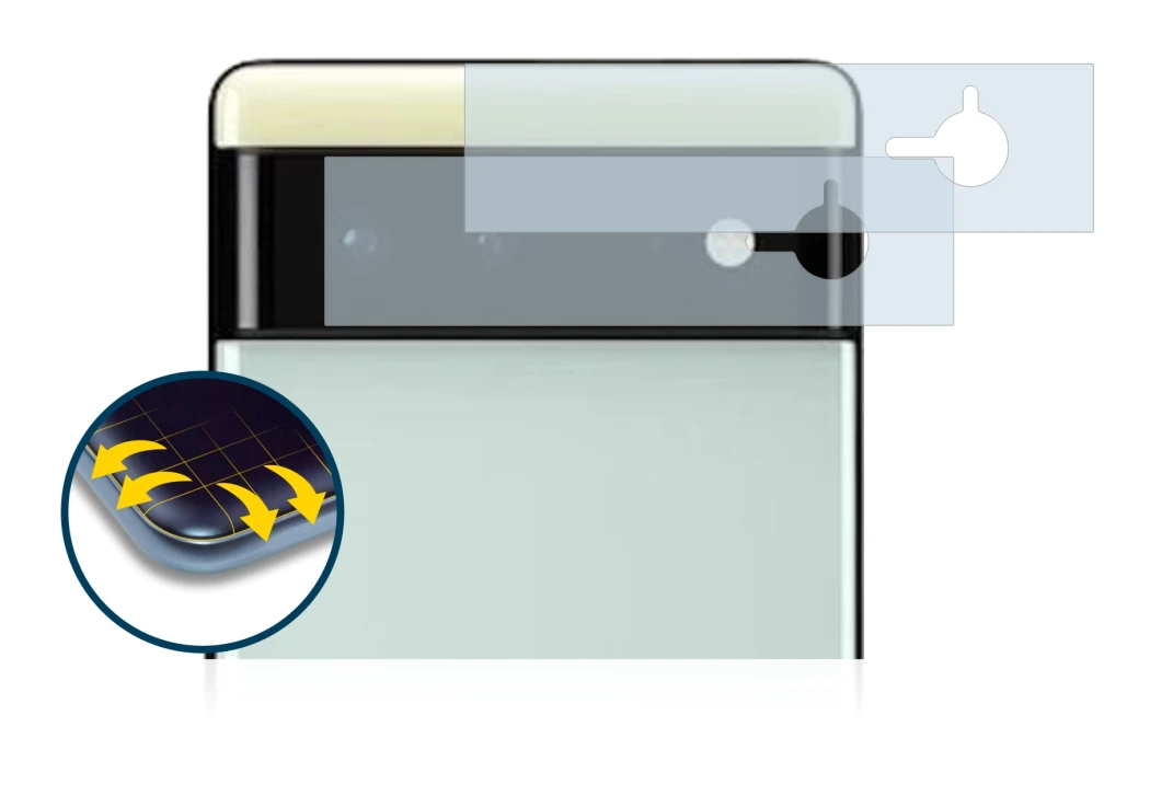 Imagen del dispositivo Google Pixel 6 (SÓLO Cámara) con una amplia variedad de protectores de pantalla.