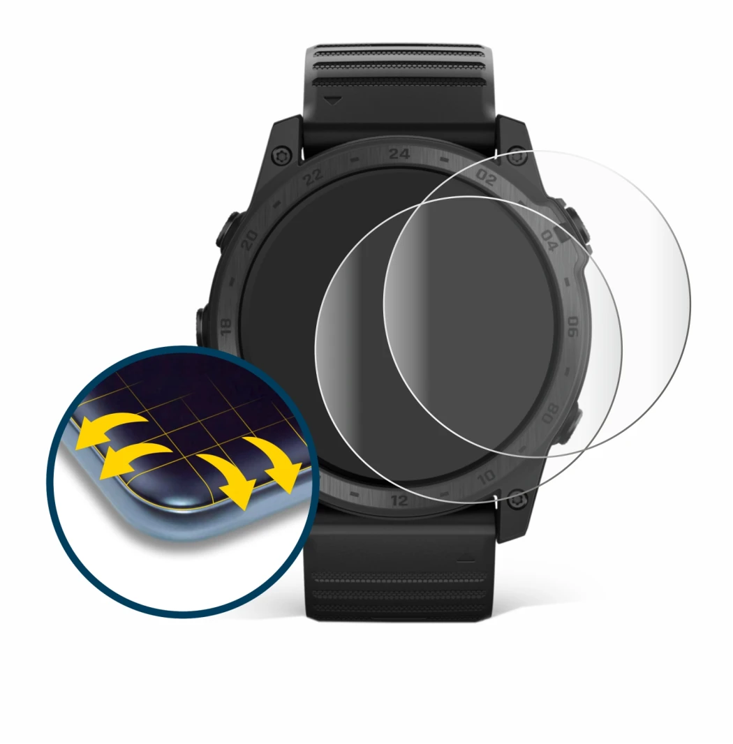 Imagen del dispositivo Garmin Tactix 7 Pro con una amplia variedad de protectores de pantalla.