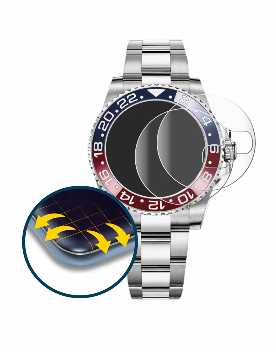 Imagen del dispositivo Rolex GMT-Master II con una amplia variedad de protectores de pantalla.