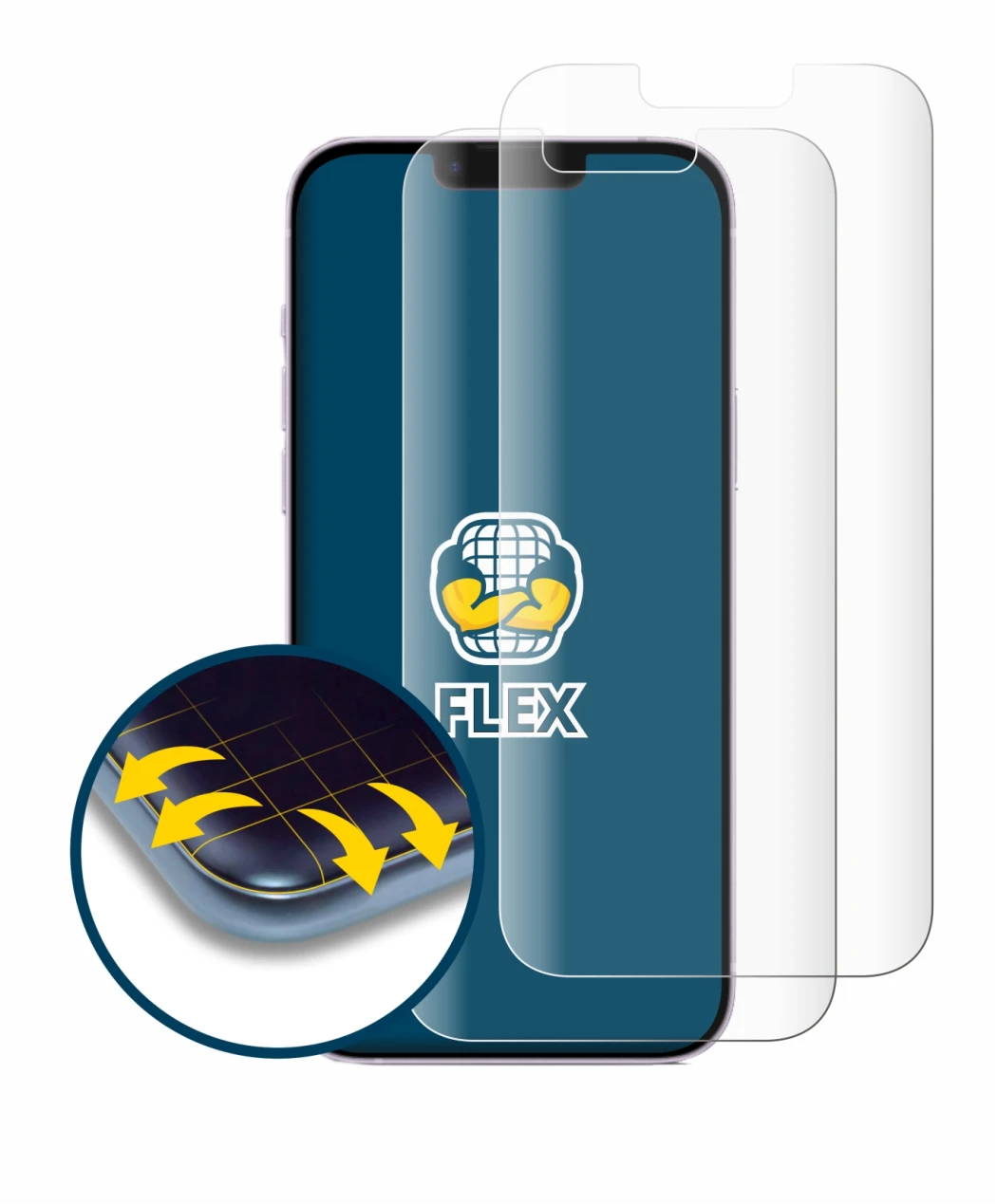 Imagen del dispositivo Apple iPhone 14 Plus con una amplia variedad de protectores de pantalla.