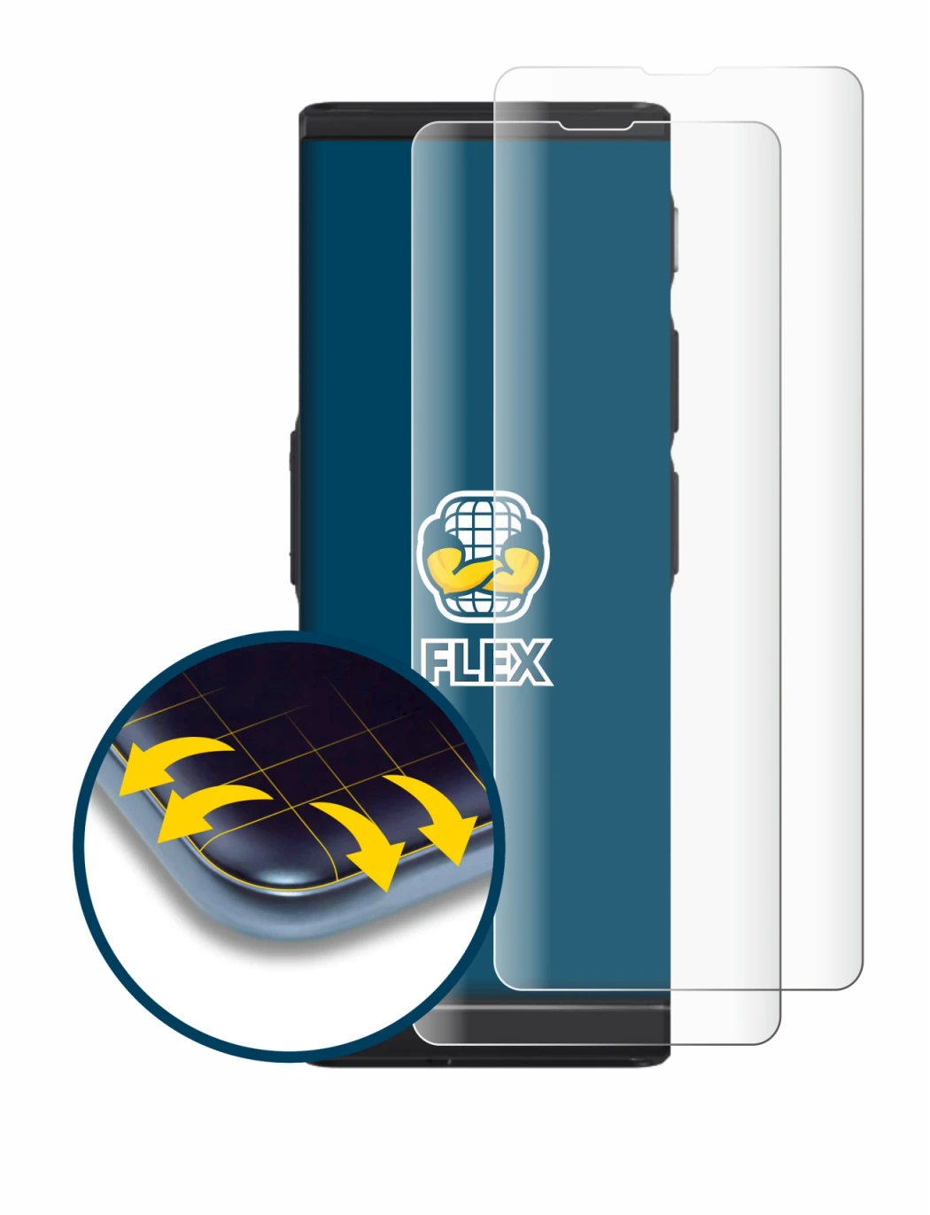 Imagen del dispositivo Vasco Translator V4 con una amplia variedad de protectores de pantalla.