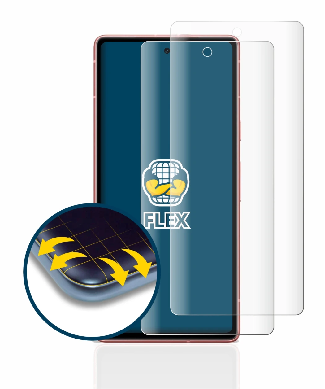 Imagen del dispositivo Google Pixel 7a con una amplia variedad de protectores de pantalla.