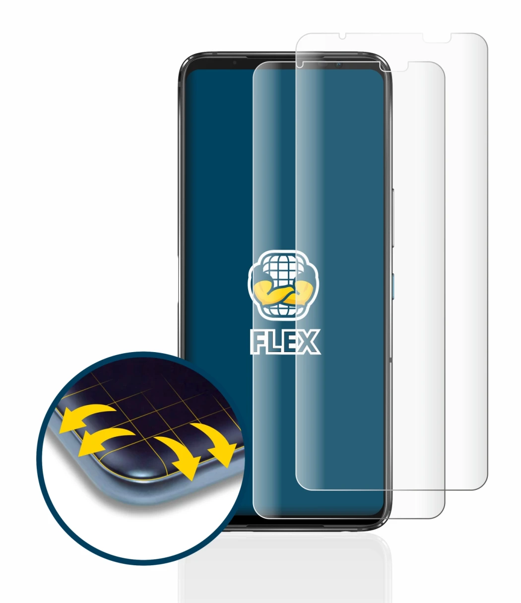 Imagen del dispositivo ASUS ROG Phone 7 Ultimate con una amplia variedad de protectores de pantalla.