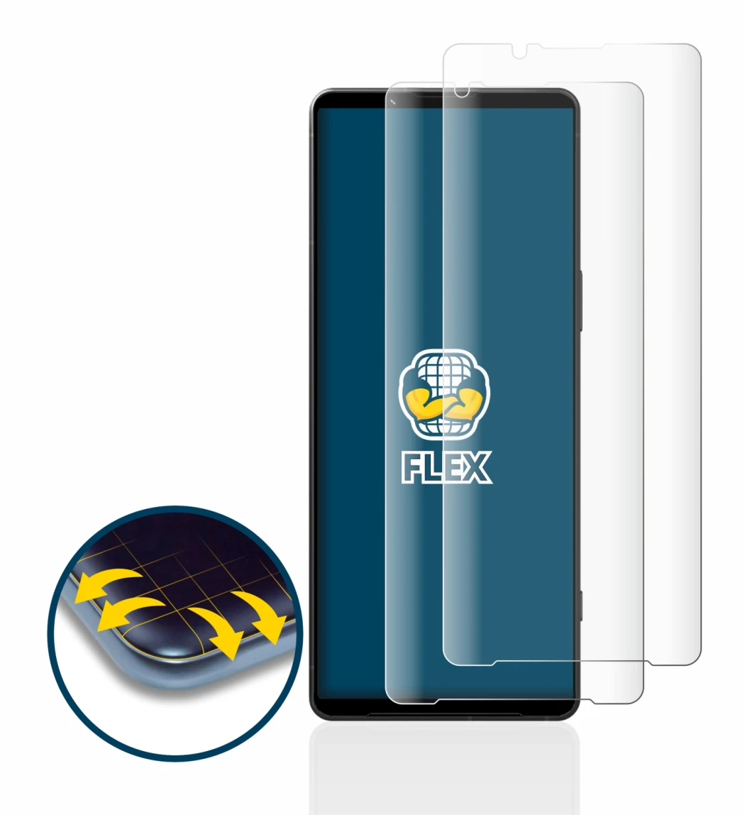 Imagen del dispositivo Sony Xperia 1 V con una amplia variedad de protectores de pantalla.