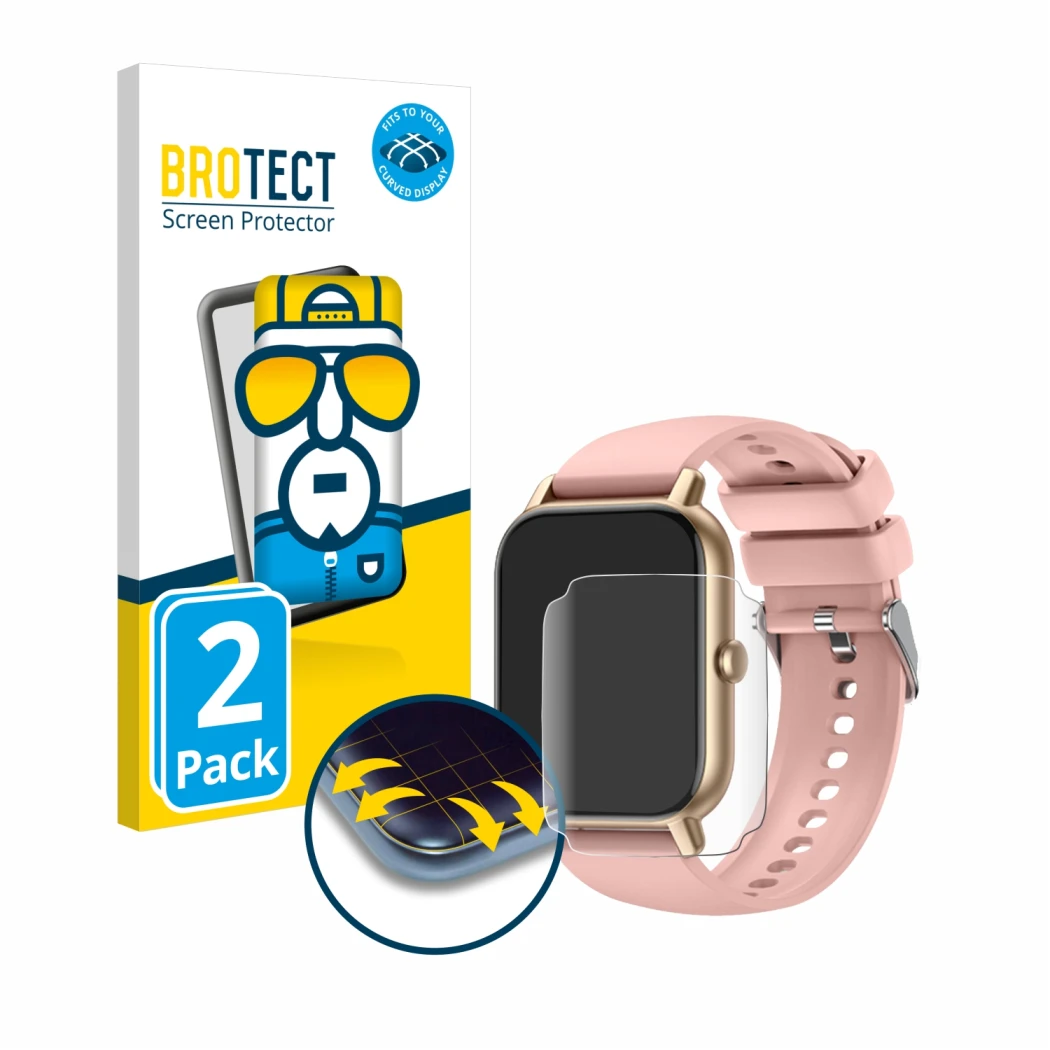 Parte frontal de un envase de producto con el logotipo de la marca BROTECT. Al lado se muestra el dispositivo Nerunsa P66 1.85