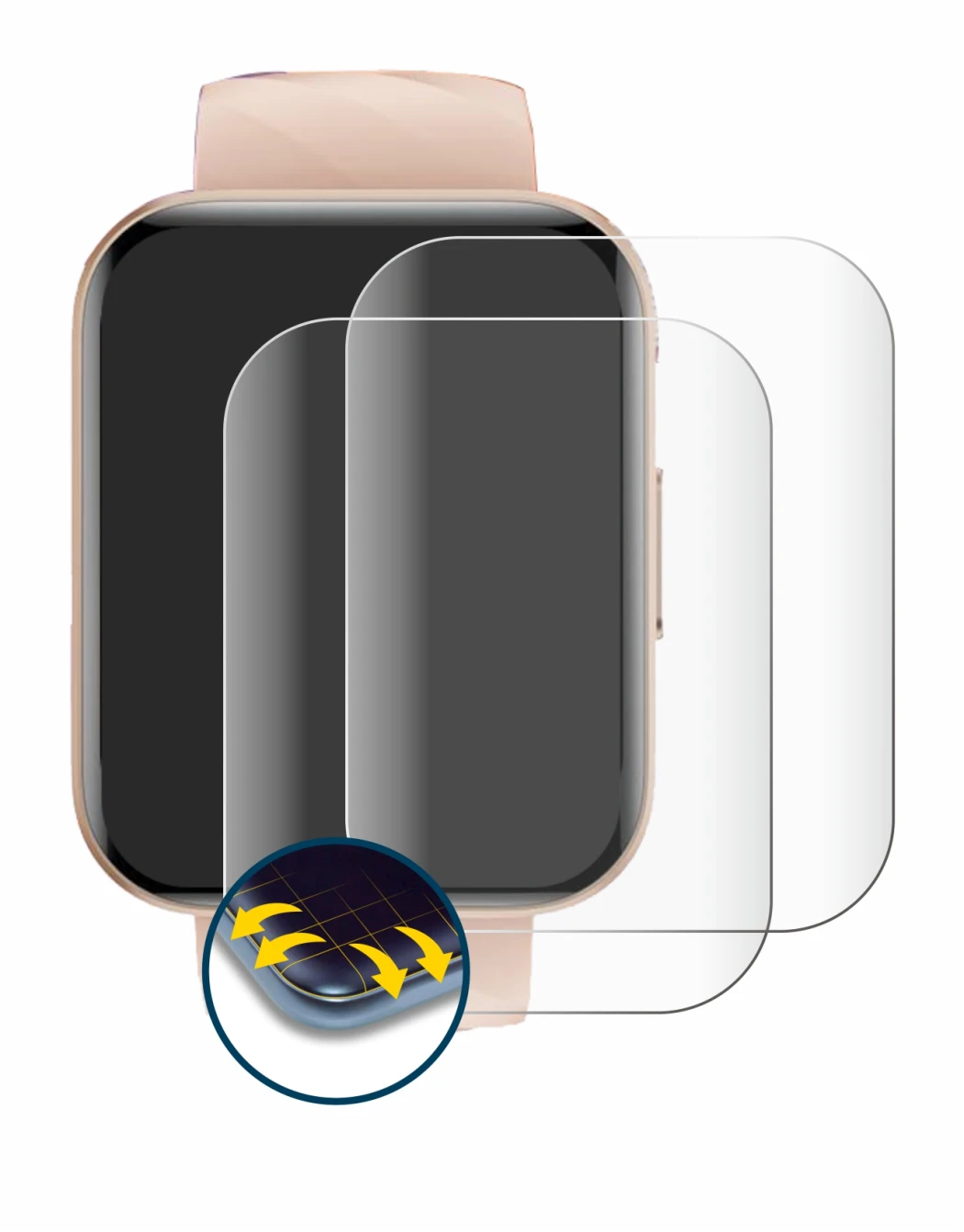Imagen del dispositivo RUIMEN H1 con una amplia variedad de protectores de pantalla.