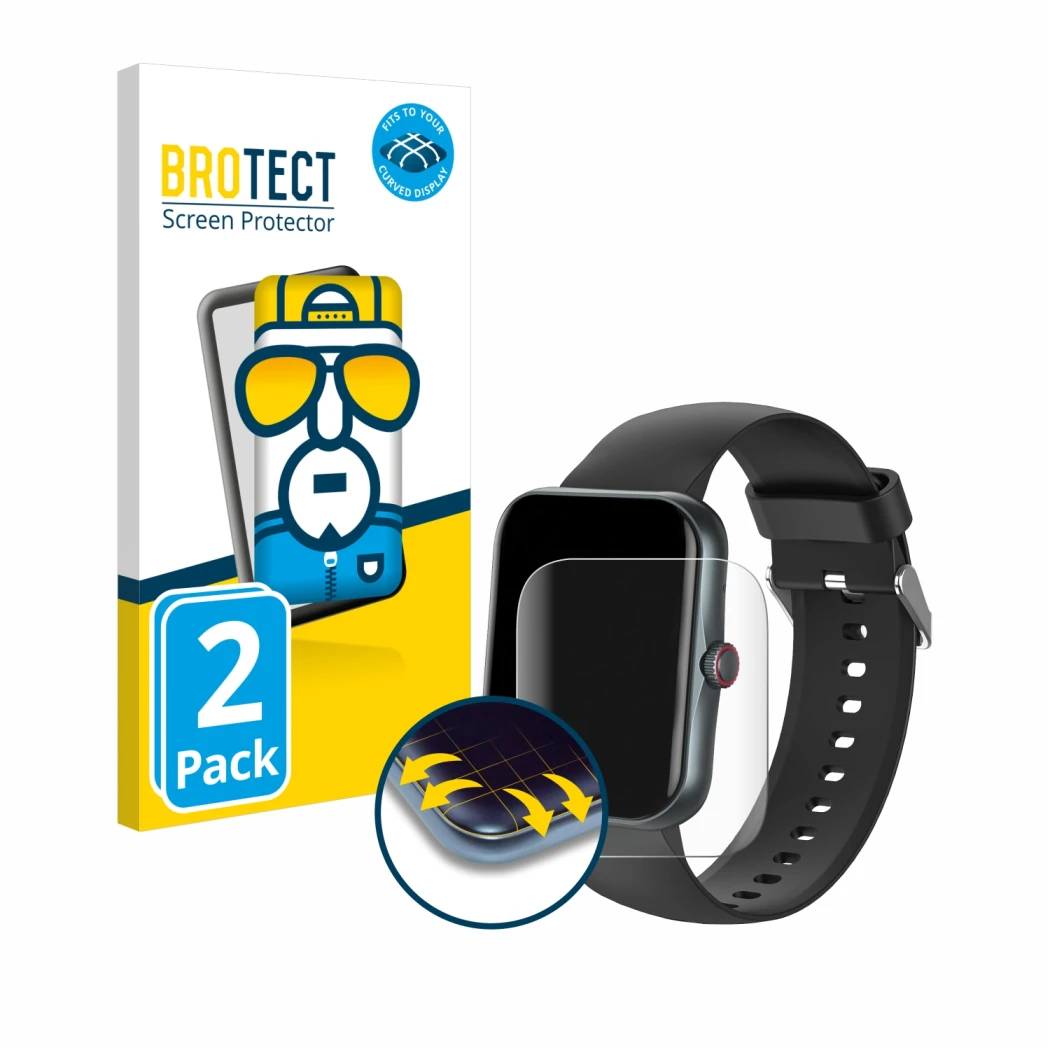 Parte frontal de un envase de producto con el logotipo de la marca BROTECT. Al lado se muestra el dispositivo Pthtechus S80K c