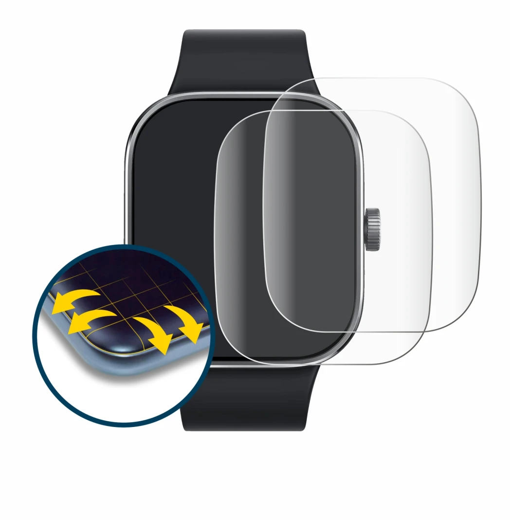 Imagen del dispositivo Xiaomi Redmi Watch 4 con una amplia variedad de protectores de pantalla.