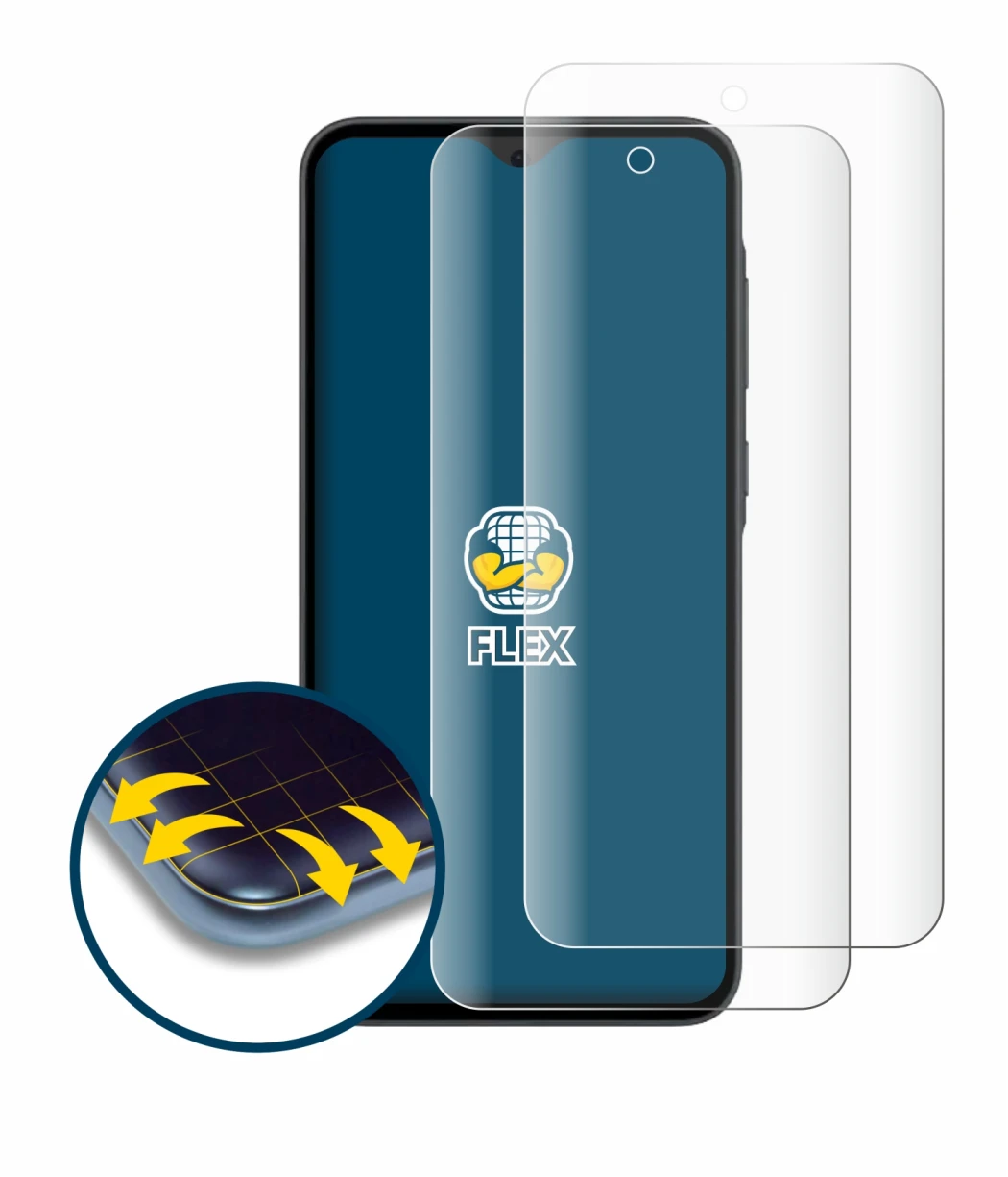 Imagen del dispositivo Samsung Galaxy A35 5G con una amplia variedad de protectores de pantalla.