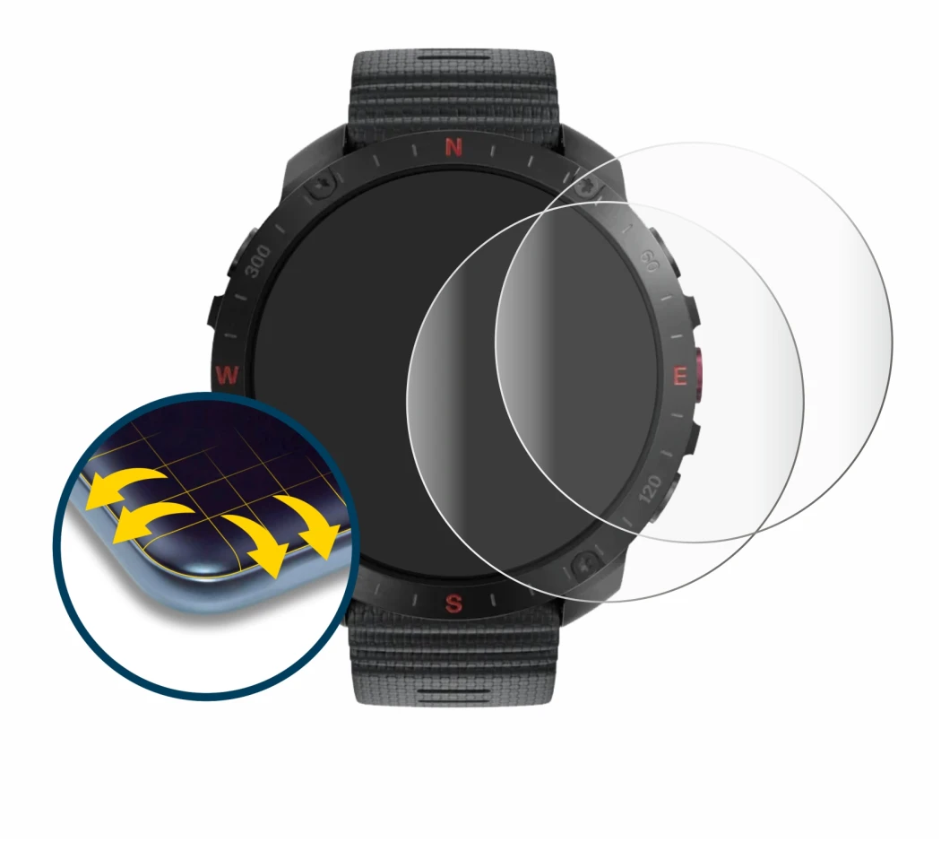 Imagen del dispositivo Polar Grit X2 Pro con una amplia variedad de protectores de pantalla.