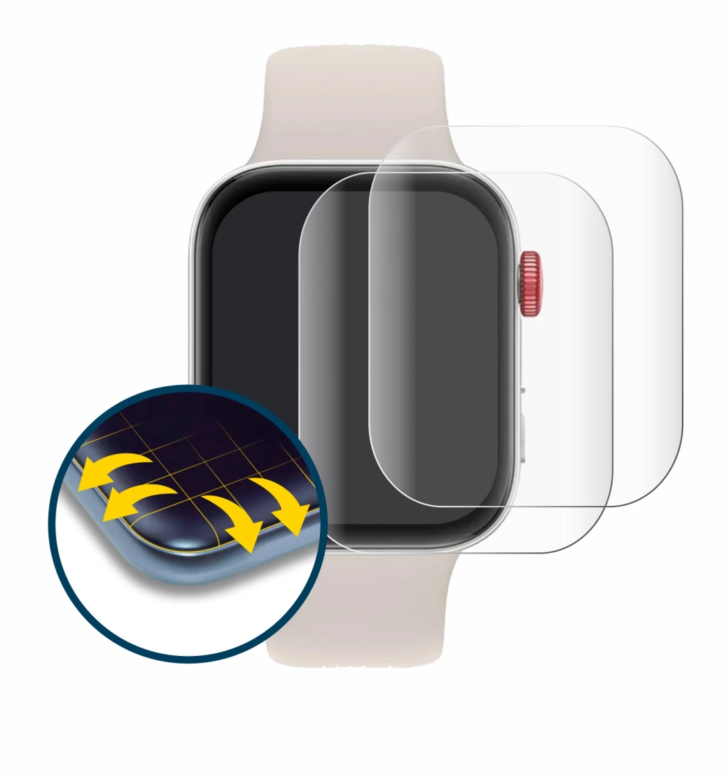 Imagen del dispositivo Huawei Watch Fit 3 con una amplia variedad de protectores de pantalla.