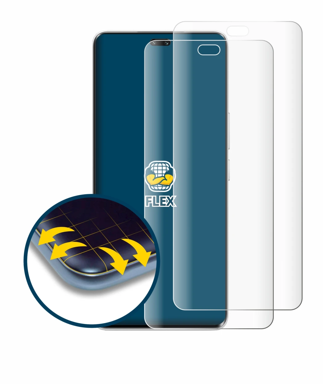 Imagen del dispositivo Honor 200 Pro con una amplia variedad de protectores de pantalla.