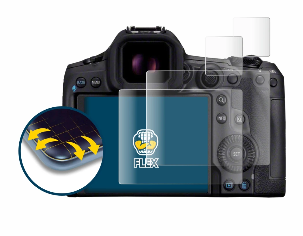 Imagen del dispositivo Canon EOS R5 Mark II con una amplia variedad de protectores de pantalla.