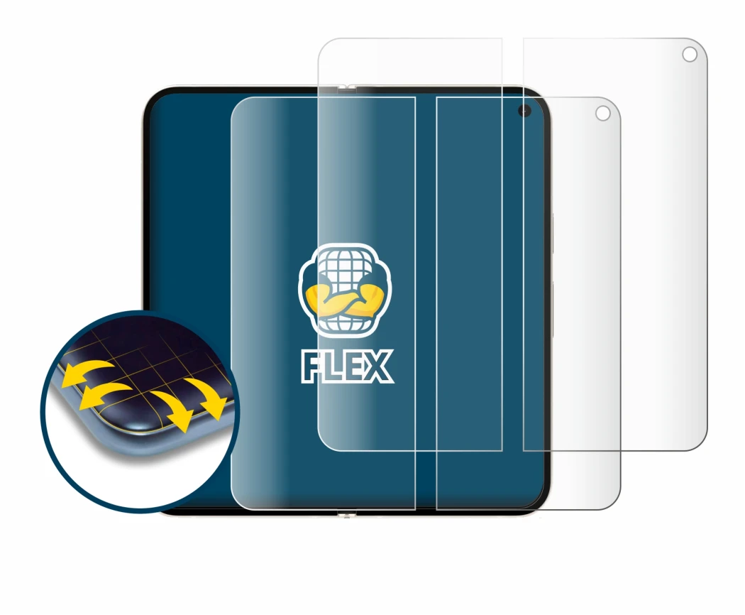 Imagen del dispositivo Google Pixel 9 Pro Fold (Pantalla interior) con una amplia variedad de protectores de pantalla.
