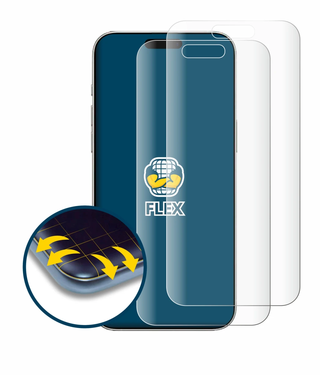 Imagen del dispositivo Apple iPhone 16 con una amplia variedad de protectores de pantalla.