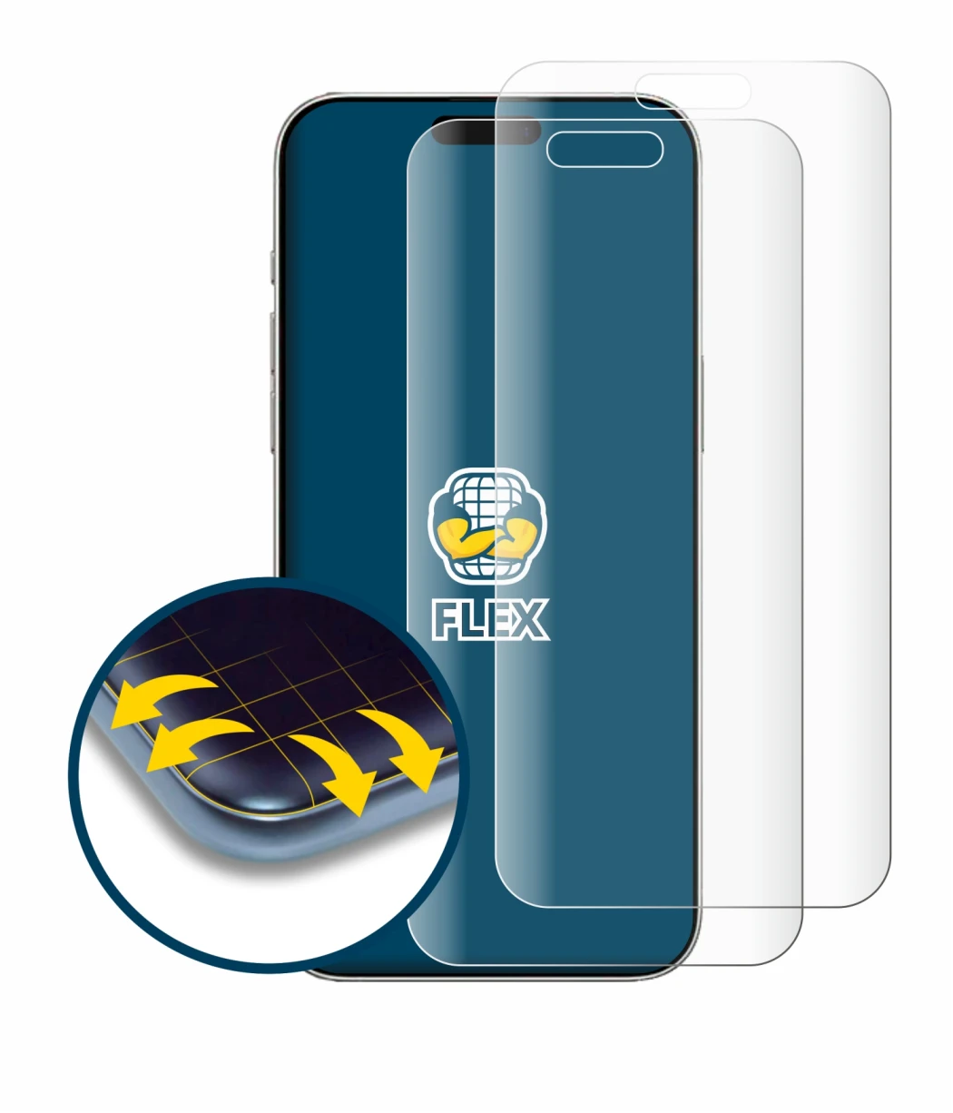 Imagen del dispositivo Apple iPhone 16 Pro con una amplia variedad de protectores de pantalla.