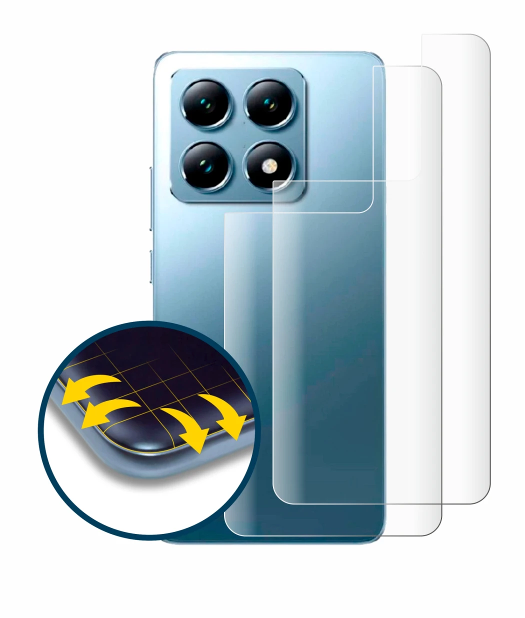 Imagen del dispositivo Xiaomi 14T Pro (Trasero) con una amplia variedad de protectores de pantalla.