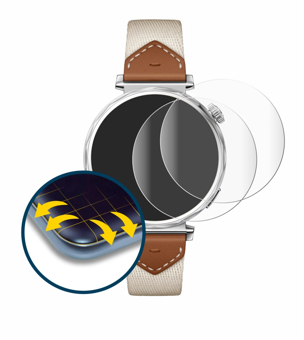 Imagen del dispositivo Huawei Watch GT 5 (41 mm) con una amplia variedad de protectores de pantalla.