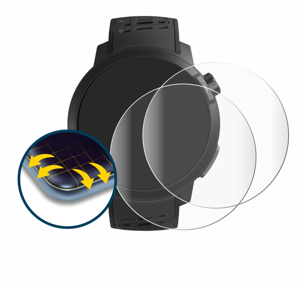 Imagen del dispositivo Coros Pace Pro con una amplia variedad de protectores de pantalla.