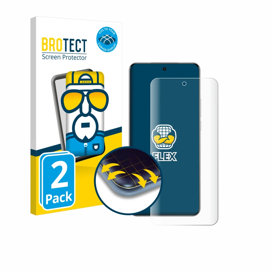 Parte frontal de un envase de producto con el logotipo de la marca BROTECT. Al lado se muestra el dispositivo Xiaomi 15 Ultra 