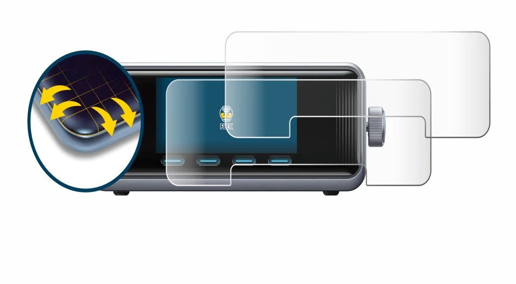 Imagen del dispositivo Anker Prime 250 W GaNPrime con una amplia variedad de protectores de pantalla.