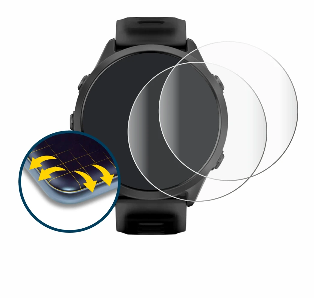 Imagen del dispositivo Garmin Forerunner 570 (47 mm) con una amplia variedad de protectores de pantalla.