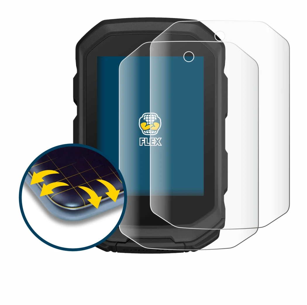 Imagen del dispositivo Garmin Edge MTB con una amplia variedad de protectores de pantalla.