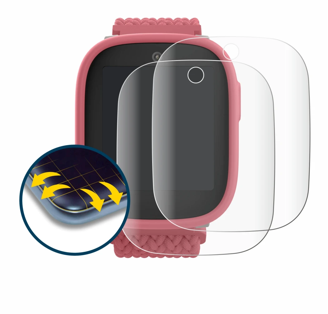 Imagen del dispositivo Xplora X6 Play 2025 (2da generación) con una amplia variedad de protectores de pantalla.