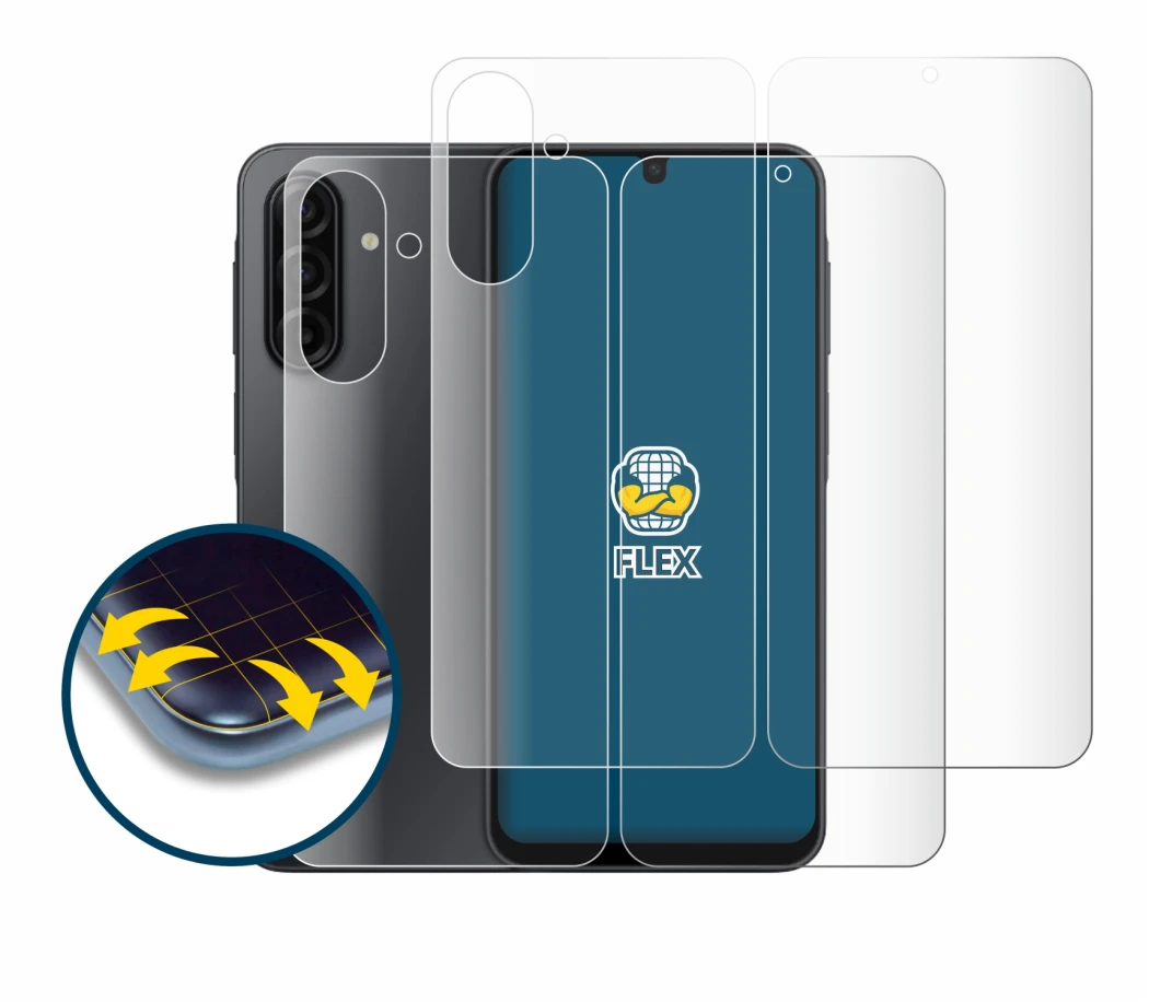 Imagen del dispositivo Samsung Galaxy A17 5G (Frontal+Trasero) con una amplia variedad de protectores de pantalla.