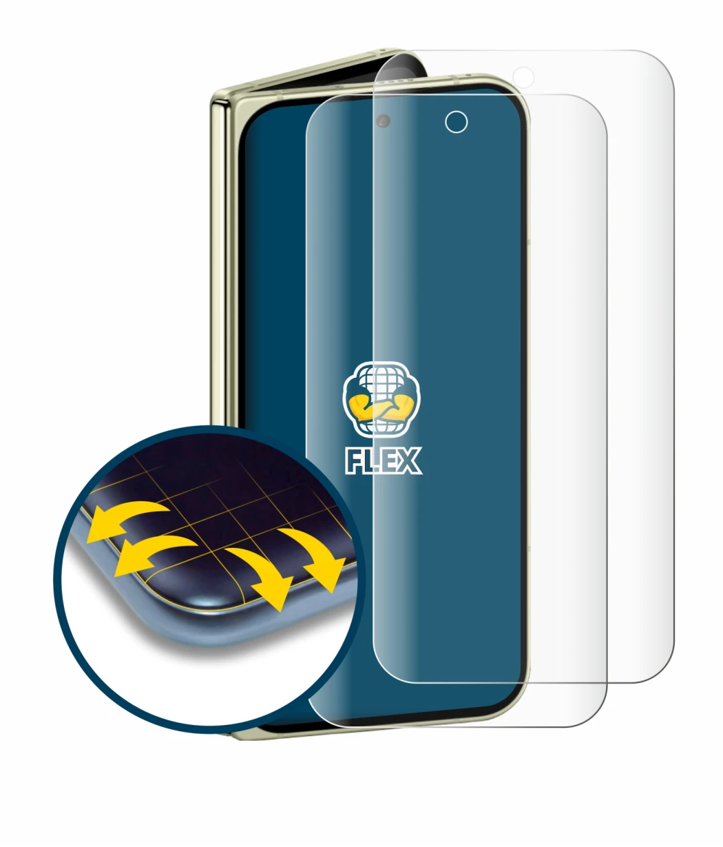 Imagen del dispositivo Google Pixel 10 Pro Fold con una amplia variedad de protectores de pantalla.