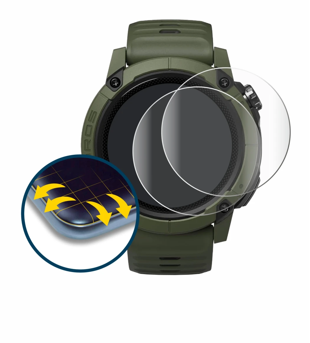 Imagen del dispositivo Coros NOMAD con una amplia variedad de protectores de pantalla.