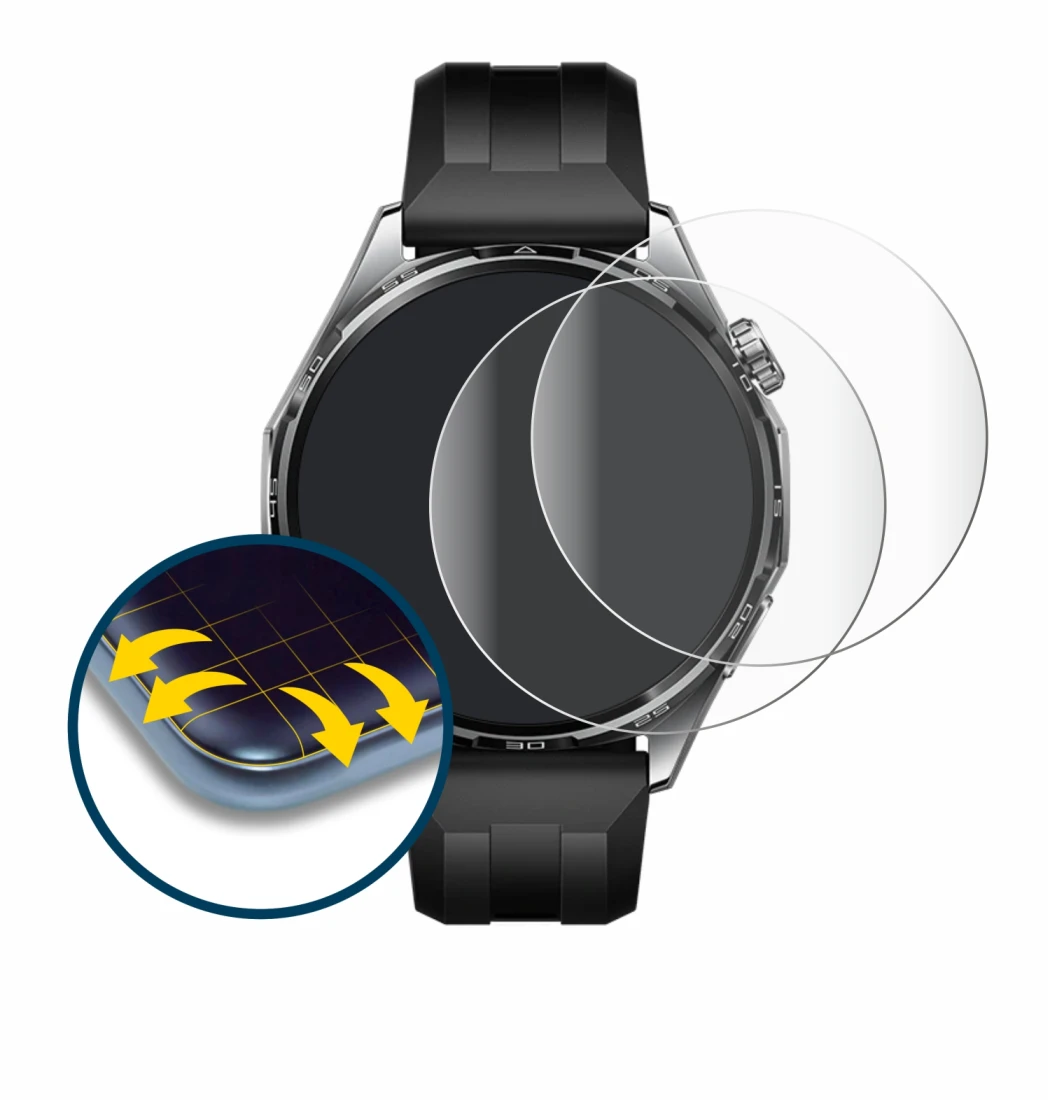Imagen del dispositivo Huawei Watch GT 6 (46 mm) con una amplia variedad de protectores de pantalla.