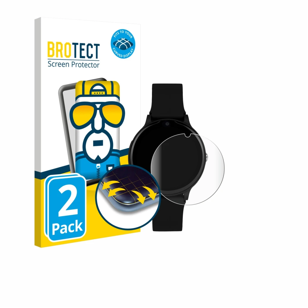 Parte frontal de un envase de producto con el logotipo de la marca BROTECT. Al lado se muestra el dispositivo One2Track Connec