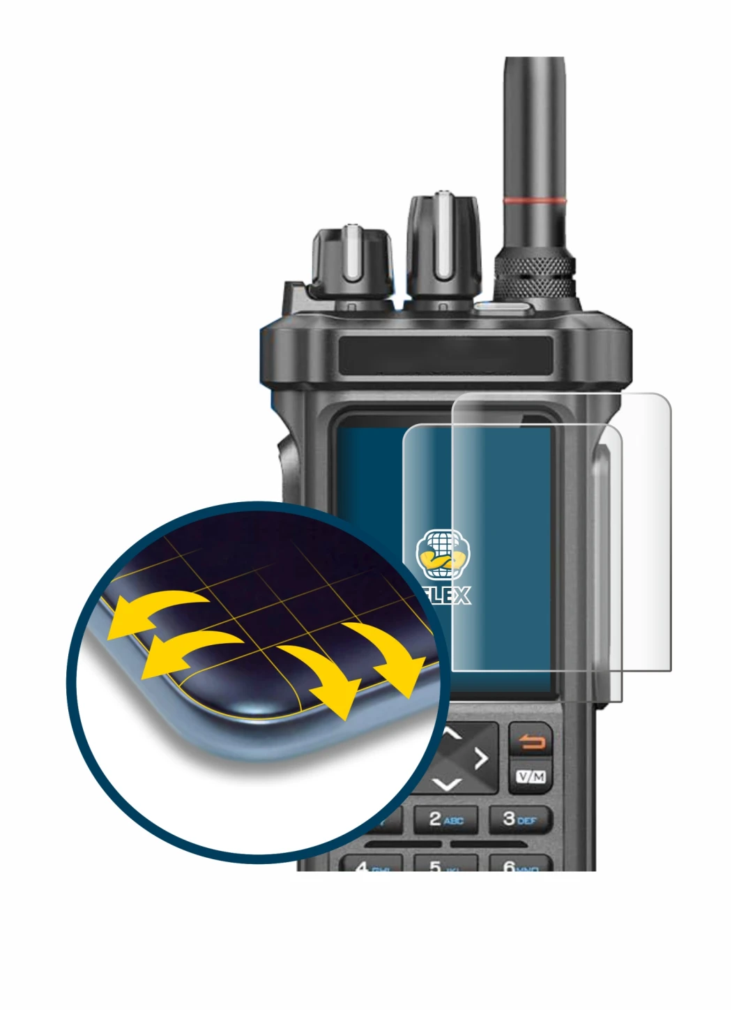 Imagen del dispositivo Radtel RT-950 Pro con una amplia variedad de protectores de pantalla.