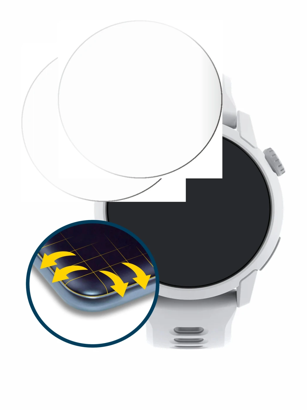 Imagen del dispositivo Coros Pace 4 con una amplia variedad de protectores de pantalla.