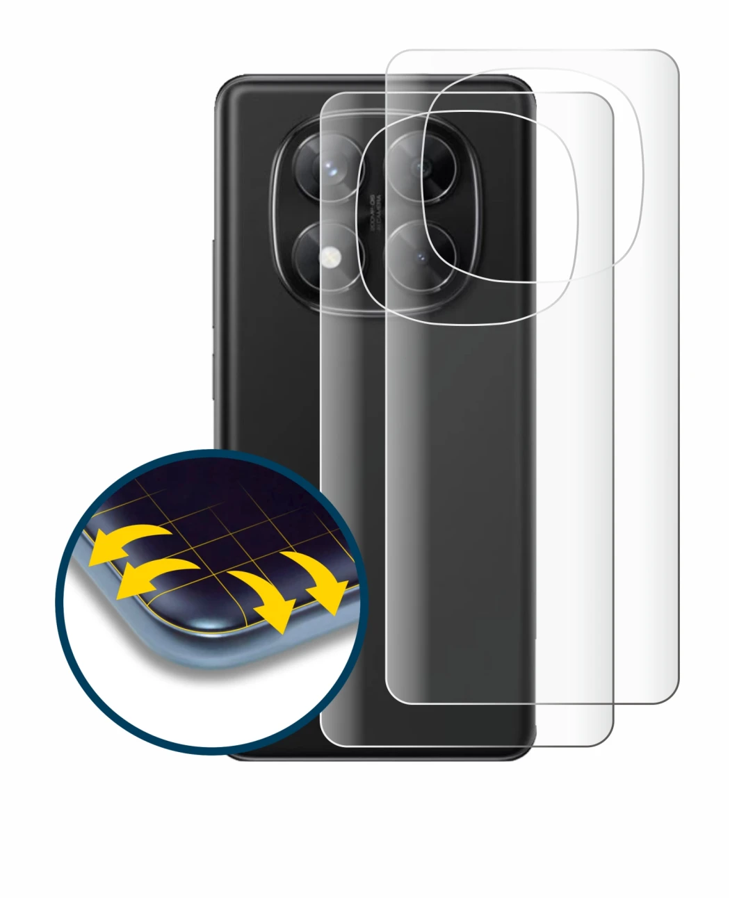 Imagen del dispositivo Xiaomi Redmi Note 14 Pro 4G (Trasero) con una amplia variedad de protectores de pantalla.