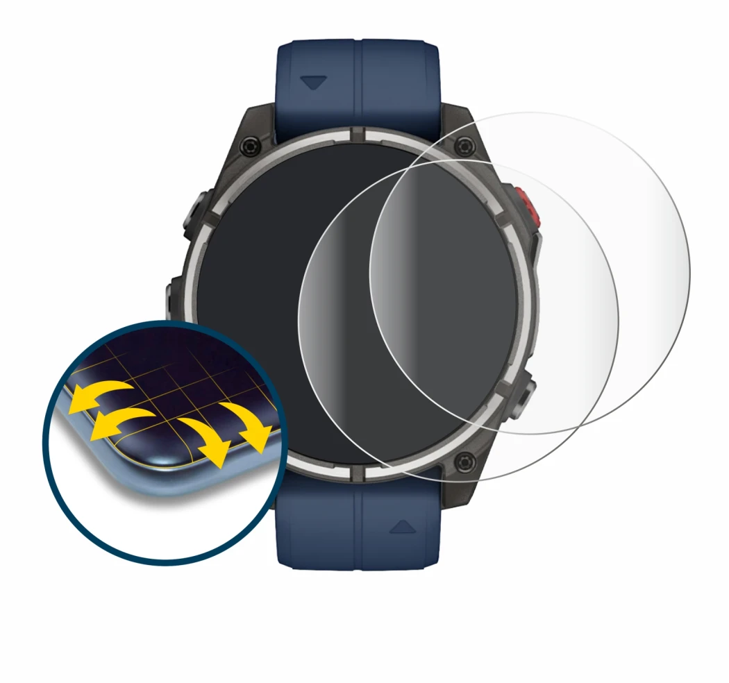 Imagen del dispositivo Garmin quatix 8 Pro (47 mm) con una amplia variedad de protectores de pantalla.