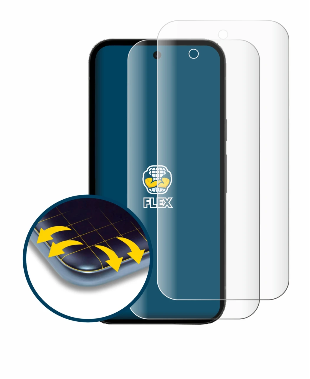 Imagen del dispositivo Google Pixel 10a con una amplia variedad de protectores de pantalla.