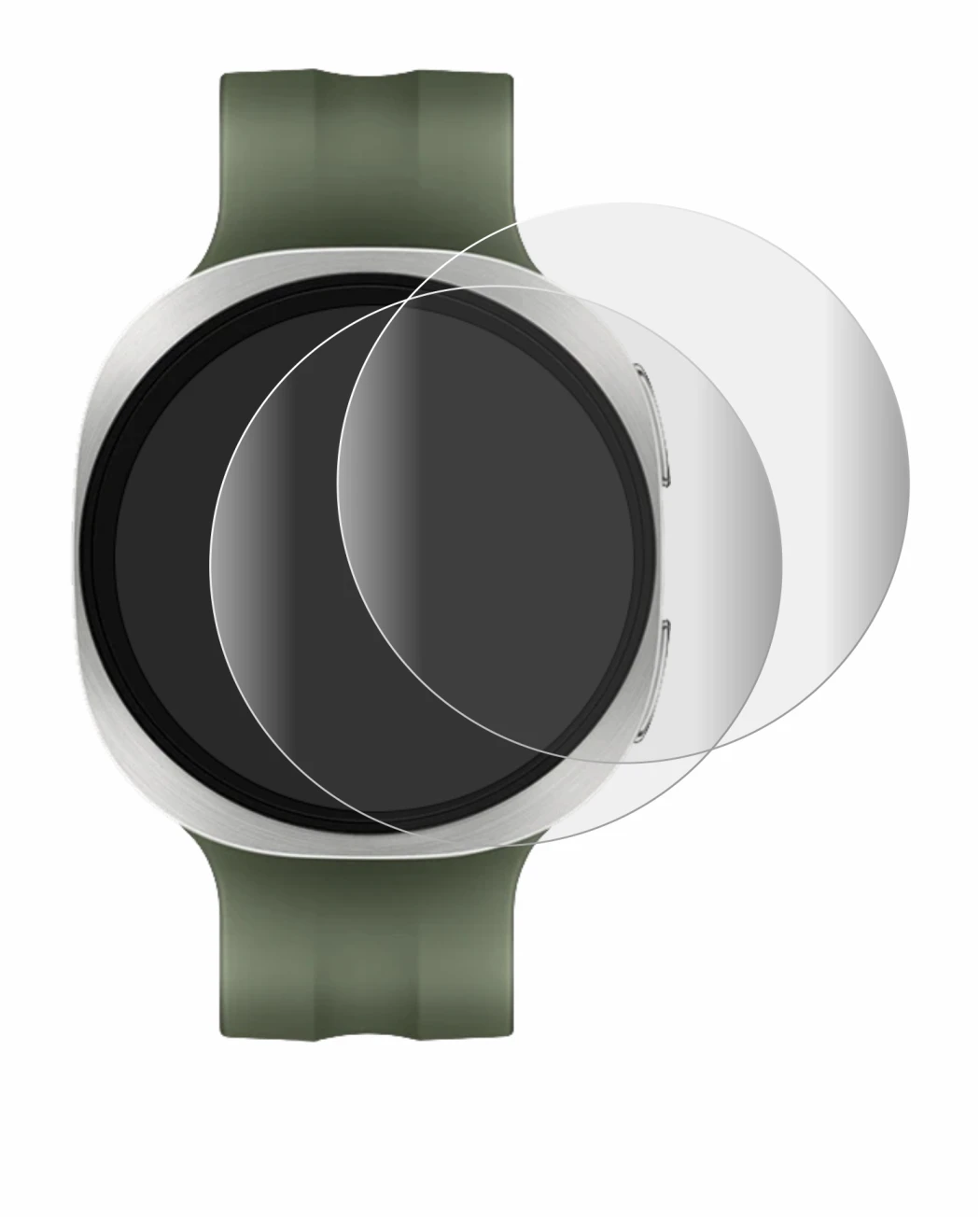 Imagen del dispositivo Samsung Galaxy Watch 9 (40 mm) con una amplia variedad de protectores de pantalla.
