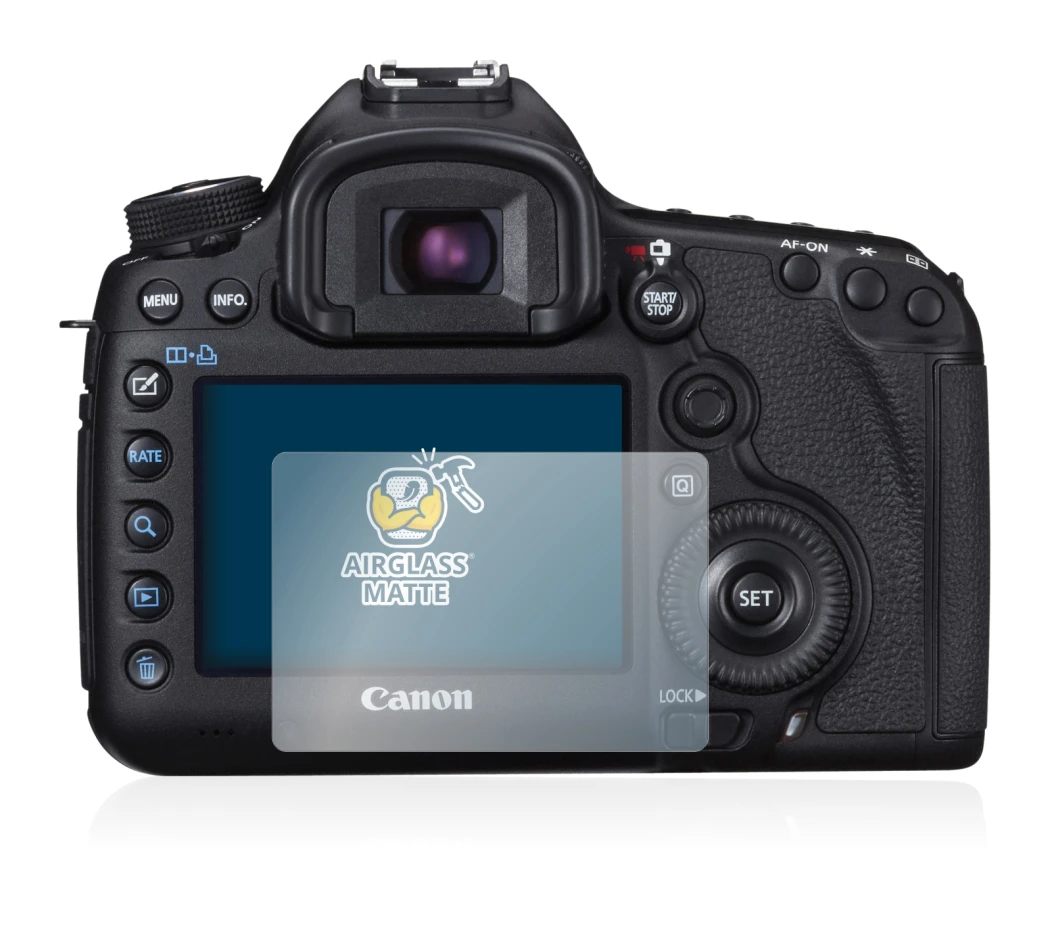 Imagen del dispositivo Canon EOS 5D Mark III con una amplia variedad de protectores de pantalla.