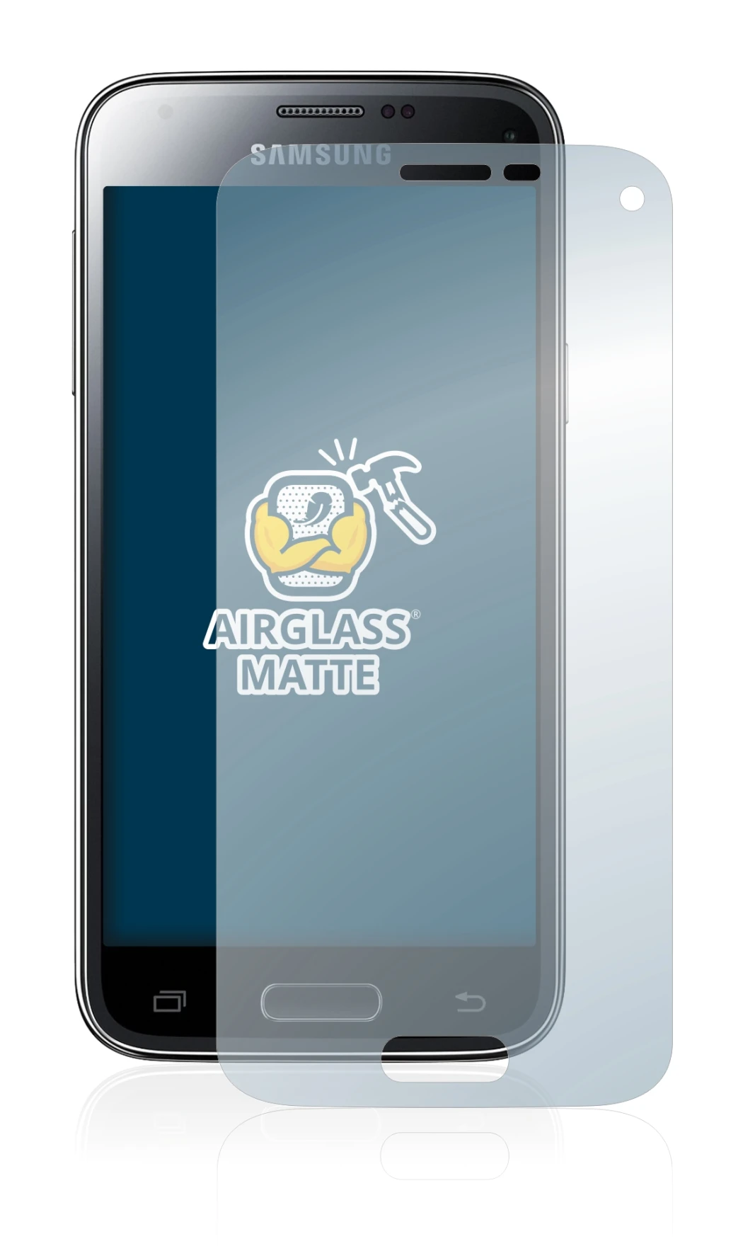 Imagen del dispositivo Samsung Galaxy S5 Mini SM-G800 con una amplia variedad de protectores de pantalla.