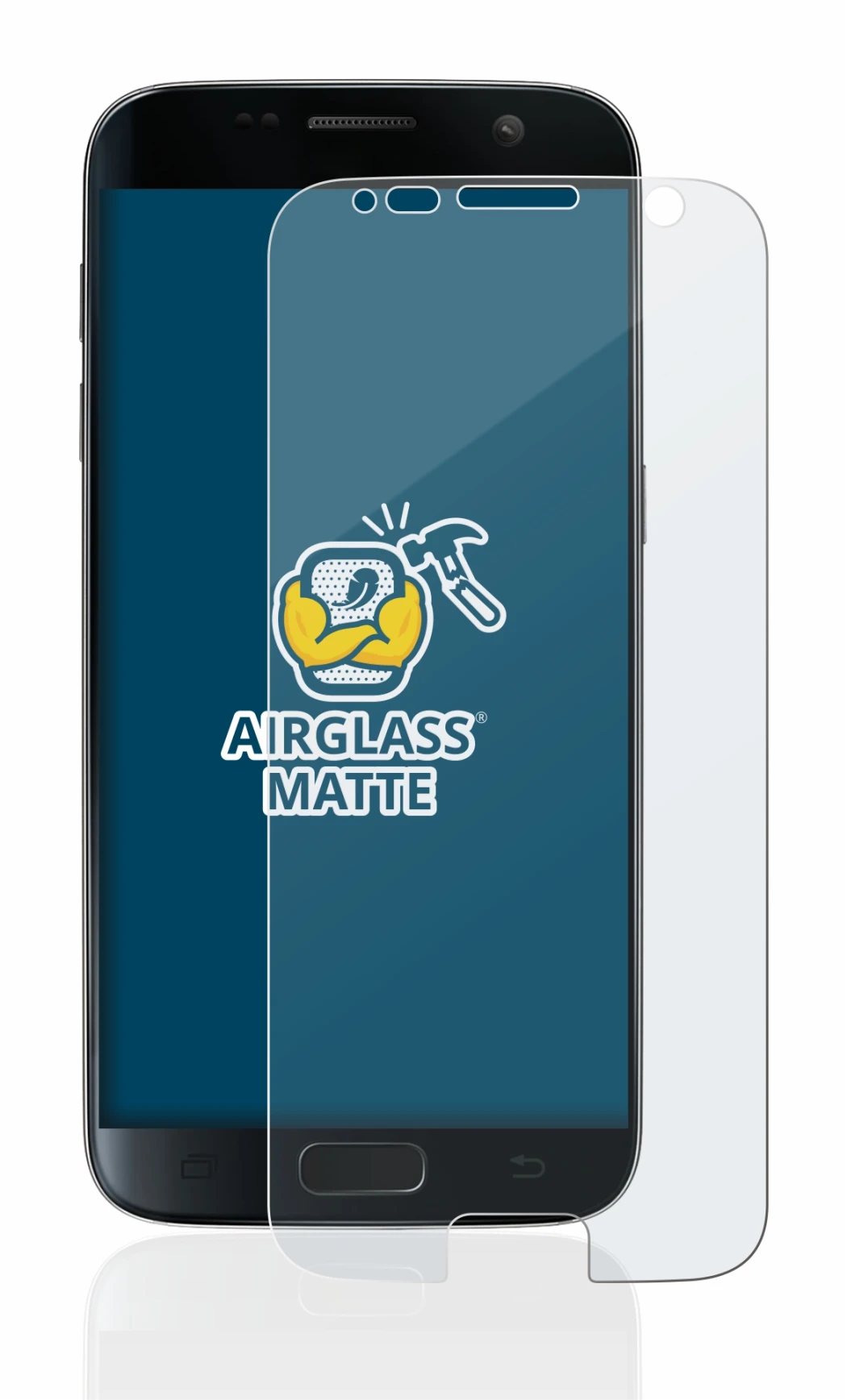 Imagen del dispositivo Samsung Galaxy S7 con una amplia variedad de protectores de pantalla.